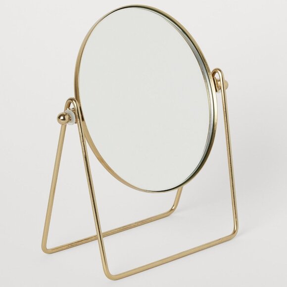 Metal Table Mirror – Gold-colored Metal Frame - Adjustable and Stylish - - Picture 1 of 7